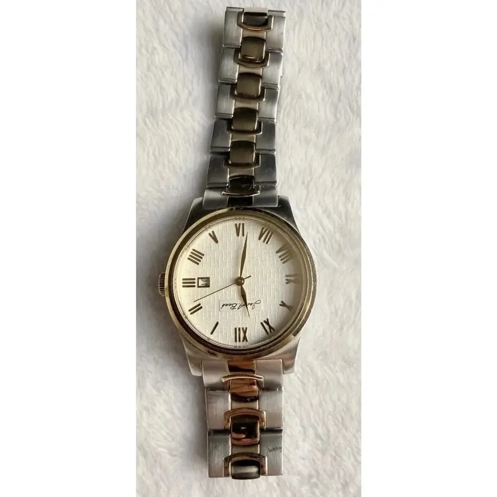 Jos A Bank Quartz Watch Two Tone Gold & Silver New Battery